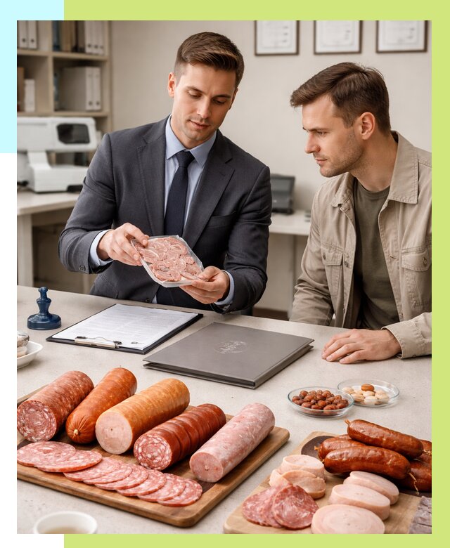 Сертификация колбасных изделий в Острогожске от 7823 р. | Алешин-Стг